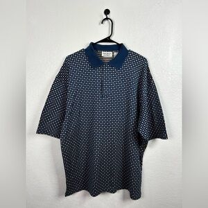 BARRY BRICKEN Men's Cotton Sz XL Green Blue Cream Tan Polo Shirt Short Sleeve